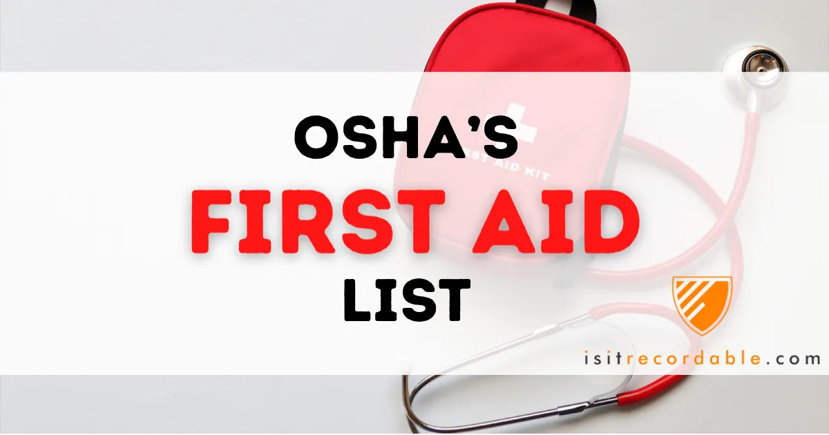 OSHA first aid list