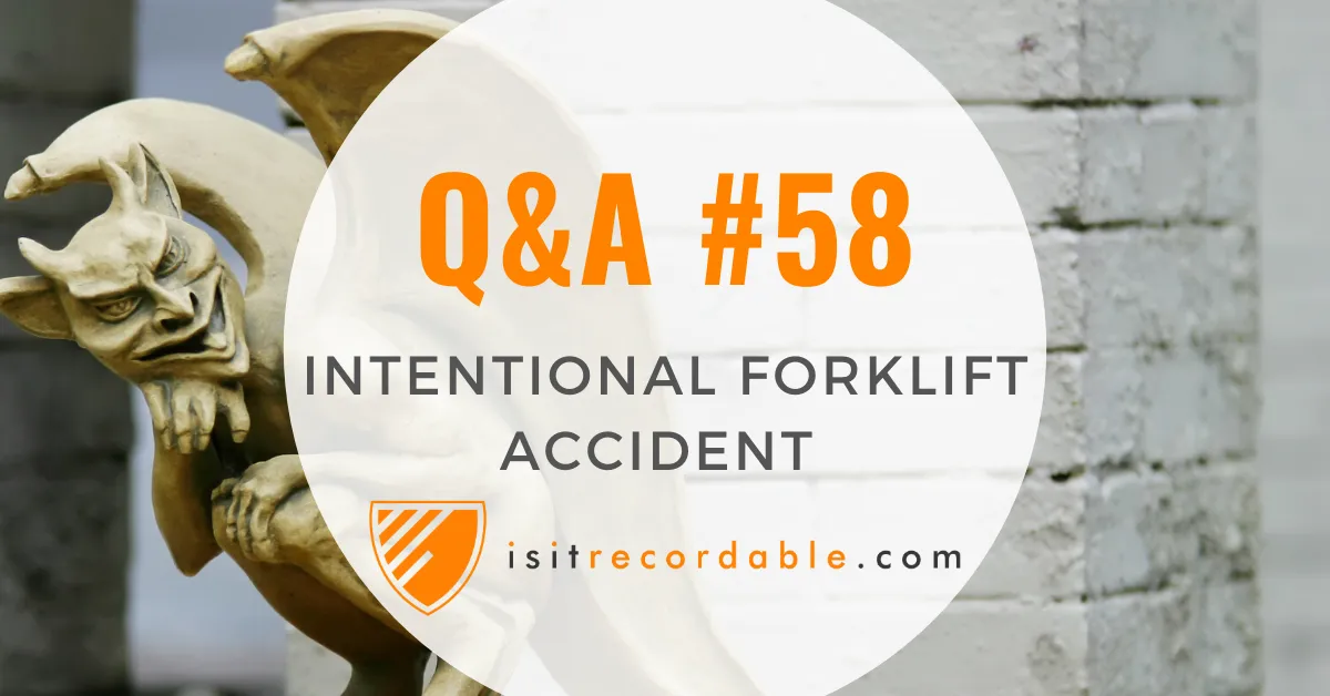 Illustration for the scenario: Intentional Forklift Accident