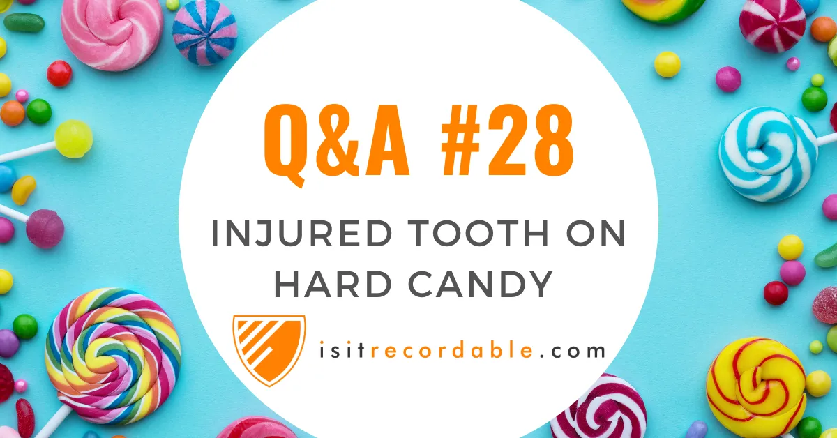 Illustration for the scenario: Injures Tooth on Hard Candy
