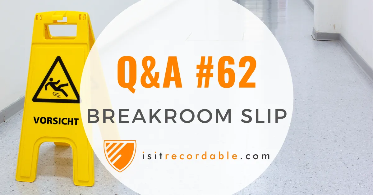 Illustration for the scenario: Break Room Slip